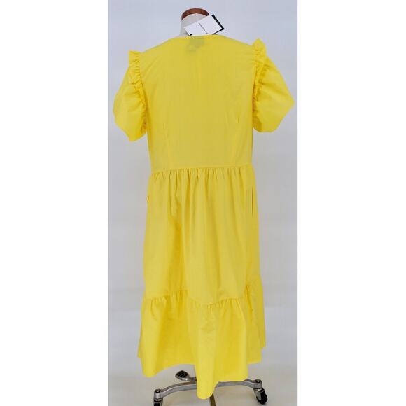 Who What Wear Women's Size XXLarge Short Sleeve Golden Kiwi Midi Dress New - Picture 3 of 4